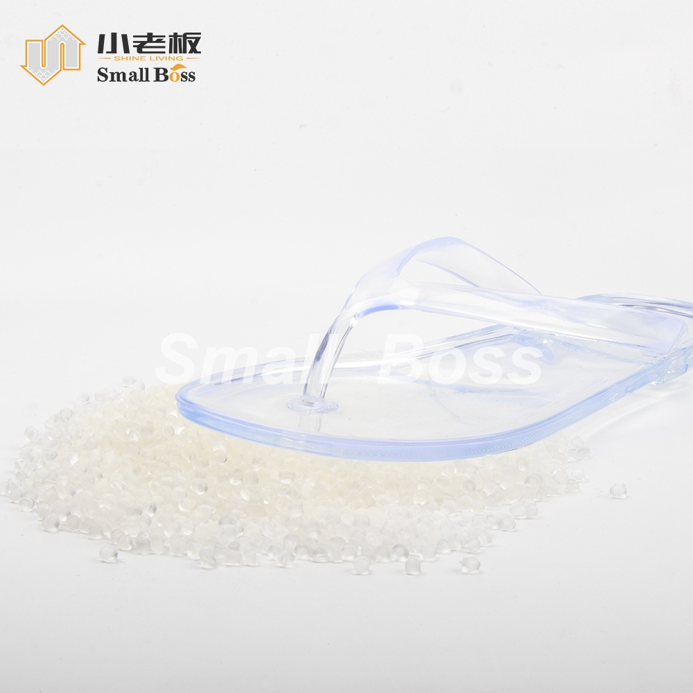 PVC软质高通明低气味拖鞋料 通明人字拖鞋专用料